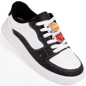 Tênis Molekinha Menina Infantil Kids 2575-107 Moda Original Preto Glitter