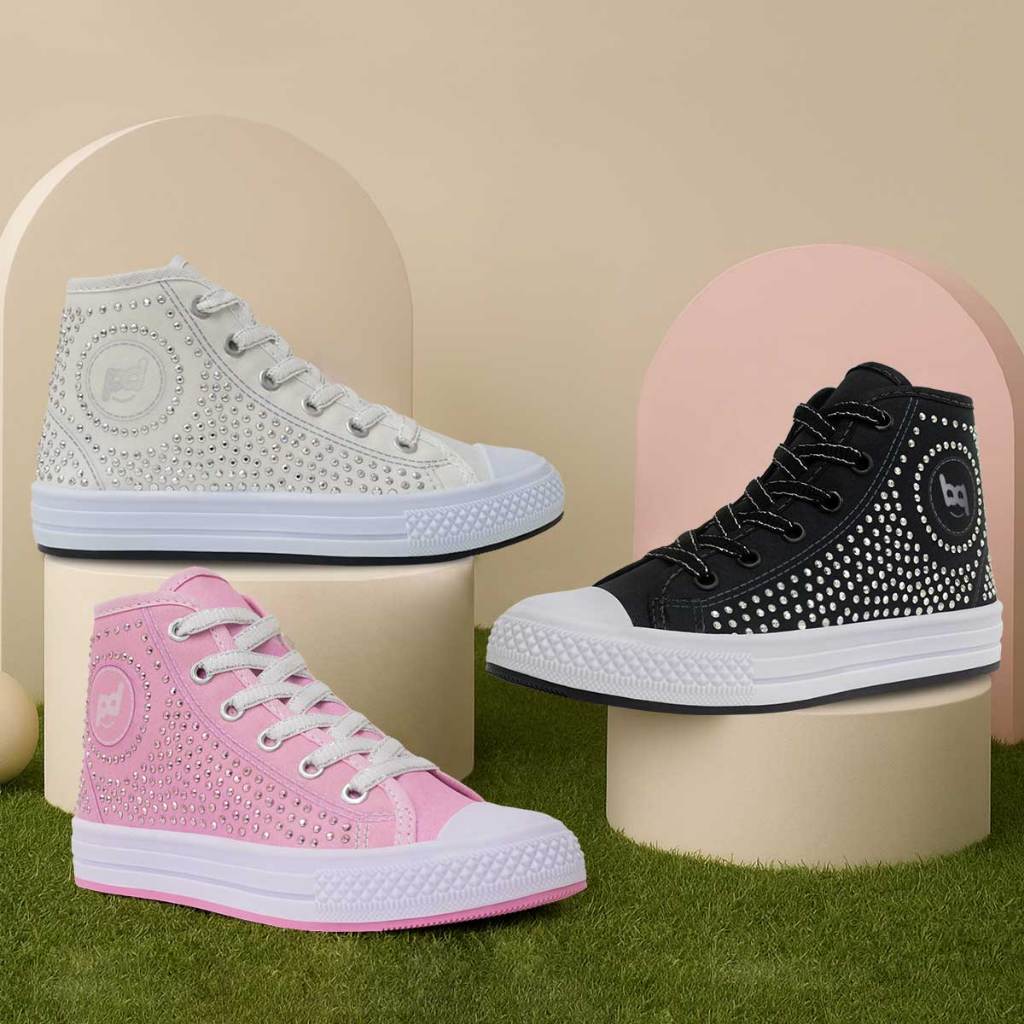 T?nis Infantil Can? Alto Brilho Fashion Menina - P?pidi 1 Tênis Infantil Cano Alto 23ao34 Fashion Menina Brilho 11.135
