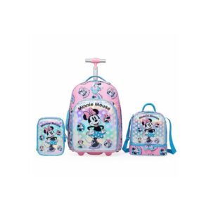 Kit Mochila Rodinhas Minnie Disney Infantil