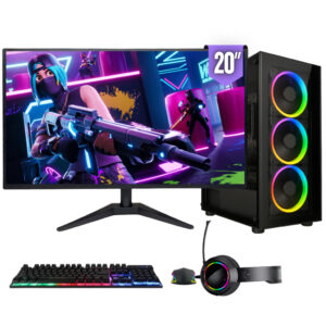 PC Gamer Completo BluePC FORCE, Ryzen 5, Radeon RX, 8GB, SSD 256GB, 500W, Monitor 20" - PGBP-FOR106