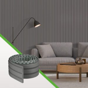 Painel Ripado Laminado Autocolante Cinza Grafite