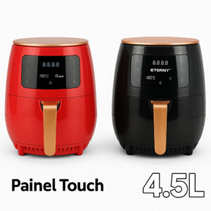 Air Fryer 4,5L Preta/Vermelha Painel Digital