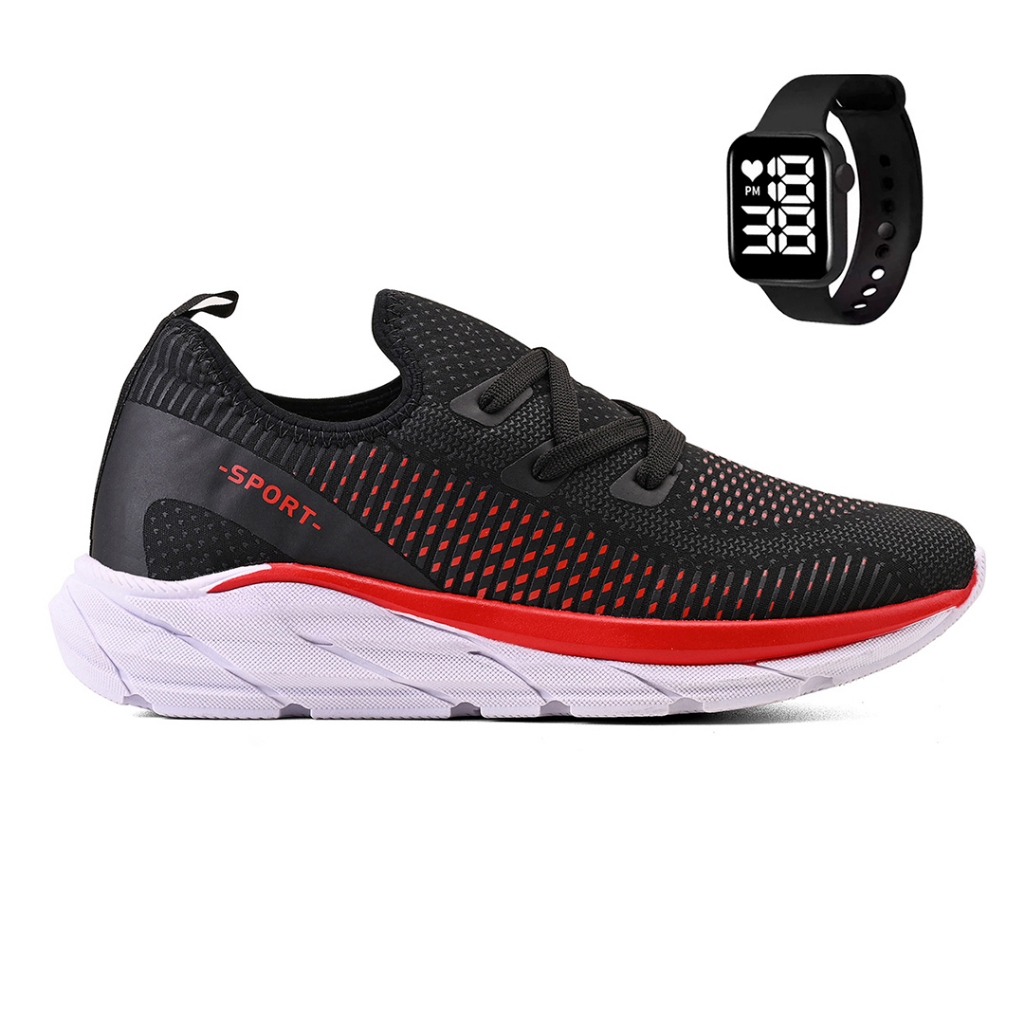 T?nis Esportivo Leve Masculino/Feminino + Rel?gio 1 Tênis Esportivo Leve Masculino/Feminino + Relógio