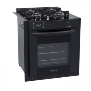 Fogão Embutir 4B Preto Venax Gaudi Bivolt