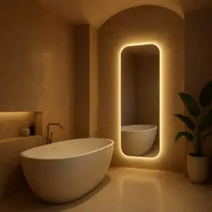 Espelho LED Retangular 150x40cm/170x50cm Quarto Sala