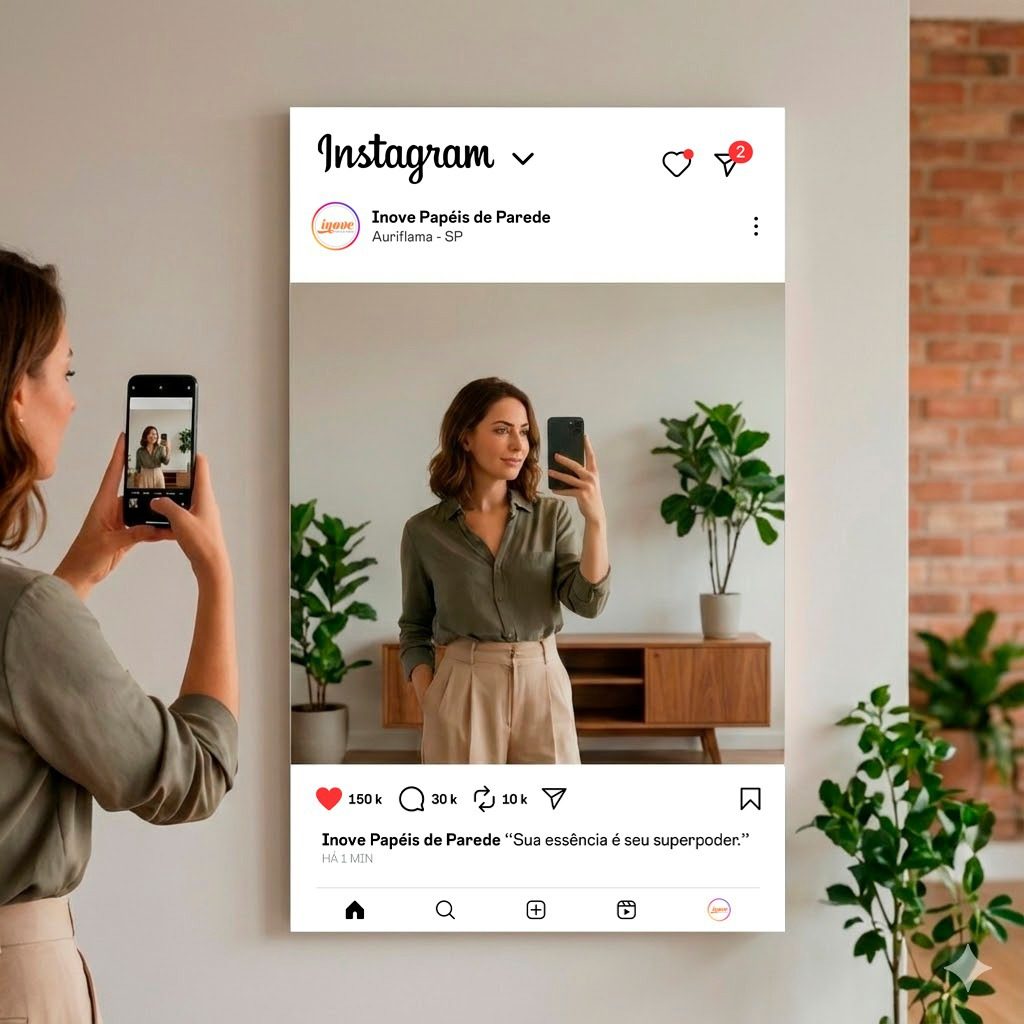 Espelho Personalizado para Instagram 80x50cm 1 Espelho Personalizado para Instagram 80x50cm