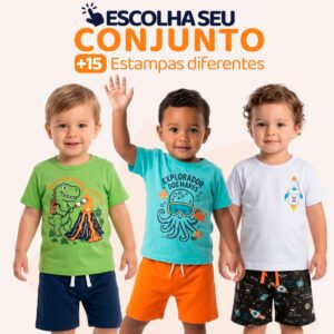 Conjunto Bebê Masculino Verão Algodão 1-8