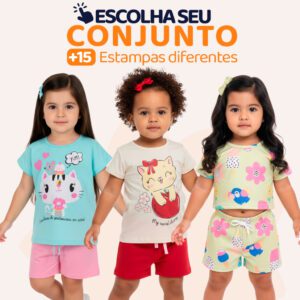 Conjunto Infantil Algodão Verão Menina
