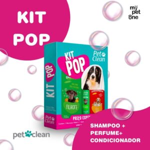 Kit Banho Cães e Gatos - 1 Shampoo + 1 Condicionador + 1 Perfume - Pet Clean
