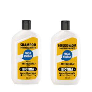 Shampoo e Condicionador Biotina Gota Dourada - Embalagem Econômica de 430ml cada