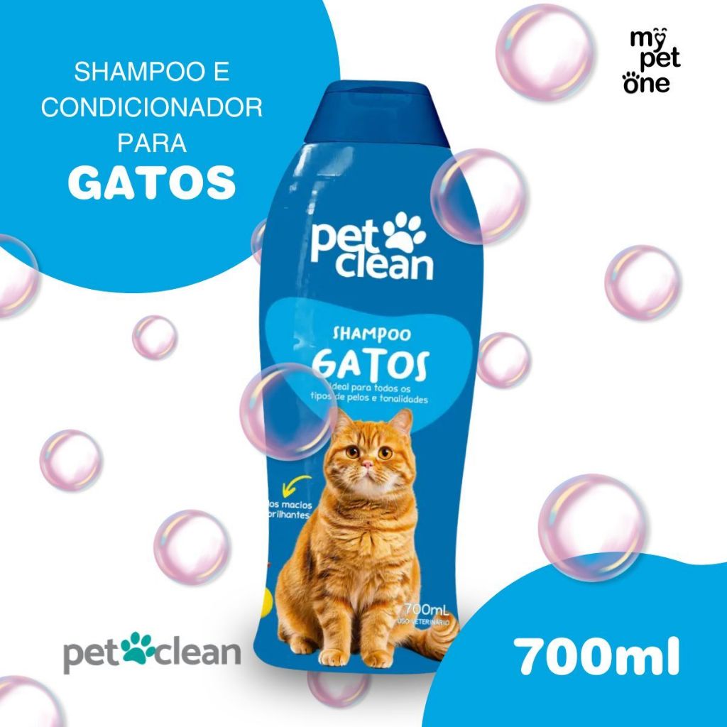 Shampoo Condicionador Gato 700ml Pet Clean 1 Shampoo Condicionador Gato 700ml Pet Clean