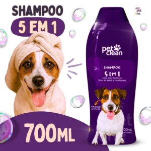 Shampoo 5 em 1 para Cães e Gatos 700ml - Pet Clean
