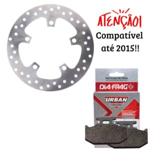 Disco de Freio Traseiro Fazer 250 2005-2015 + Pastilhas Diafrag