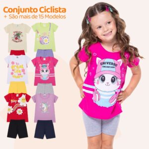 Conjunto Bebê Menina Ciclista 1-10 Peças