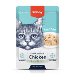 Sachê Wanpy Gatos Frango e Bacalhau 85g