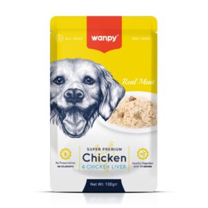 Truly Wanpy Petisco Sachê para Cães Sabor Frango e Fígado de Frango 100g
