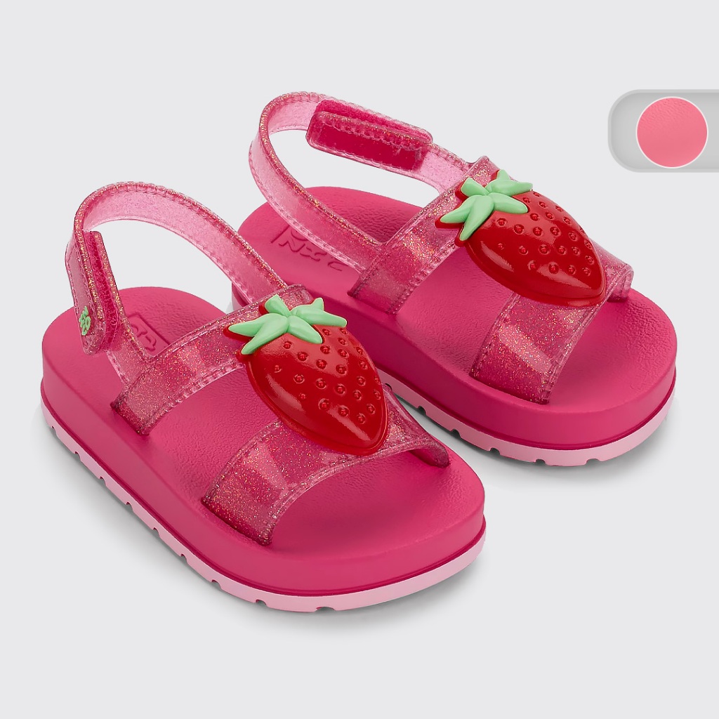 Sand?lia Infantil Cherry Baby Morango 1 Sandalia Zaxynina Cherry Baby Morango Menina 19265