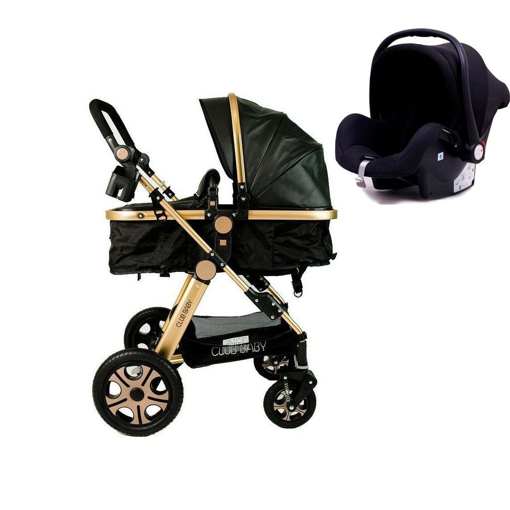 Carrinho Beb? 3 em 1 Club Baby ? Preto 1 Carrinho Bebê 3 em 1 Club Baby – Preto