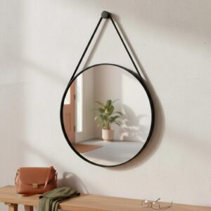 Espelho Decorativo Redondo Adnet 60cm Suporte Parede