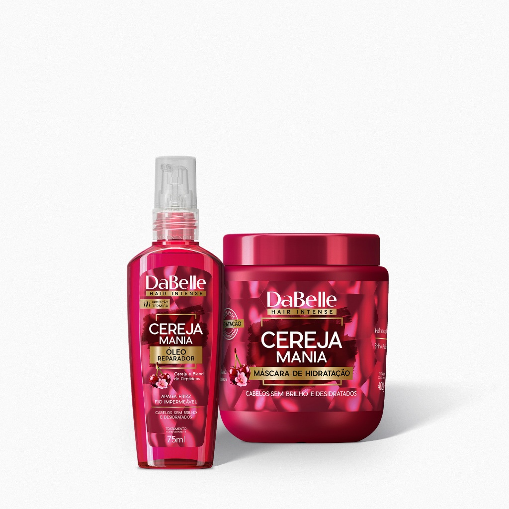 Kit Cereja Mania DaBelle Hair - Hidrata??o e Brilho 1 Kit Dupla Reparadora Cereja Mania Dabelle Hair