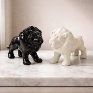 Estatueta de Leão em Cerâmica - Decoração Moderna