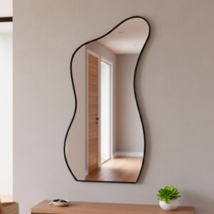 Espelho Grande Corpo Inteiro Moldura Couro 110x60cm