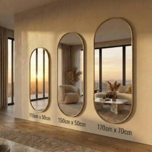 Espelho Oval Lopazzi Corpo Inteiro Alumínio