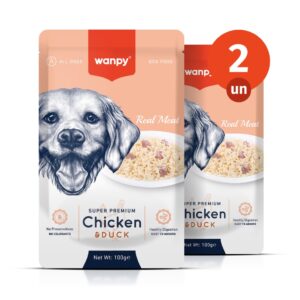 Kit 2 Sachês Wanpy Frango Pato 100g Cães