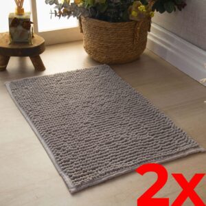 Tapetes de Banheiro Antiderrapante Chenille - Kit 2