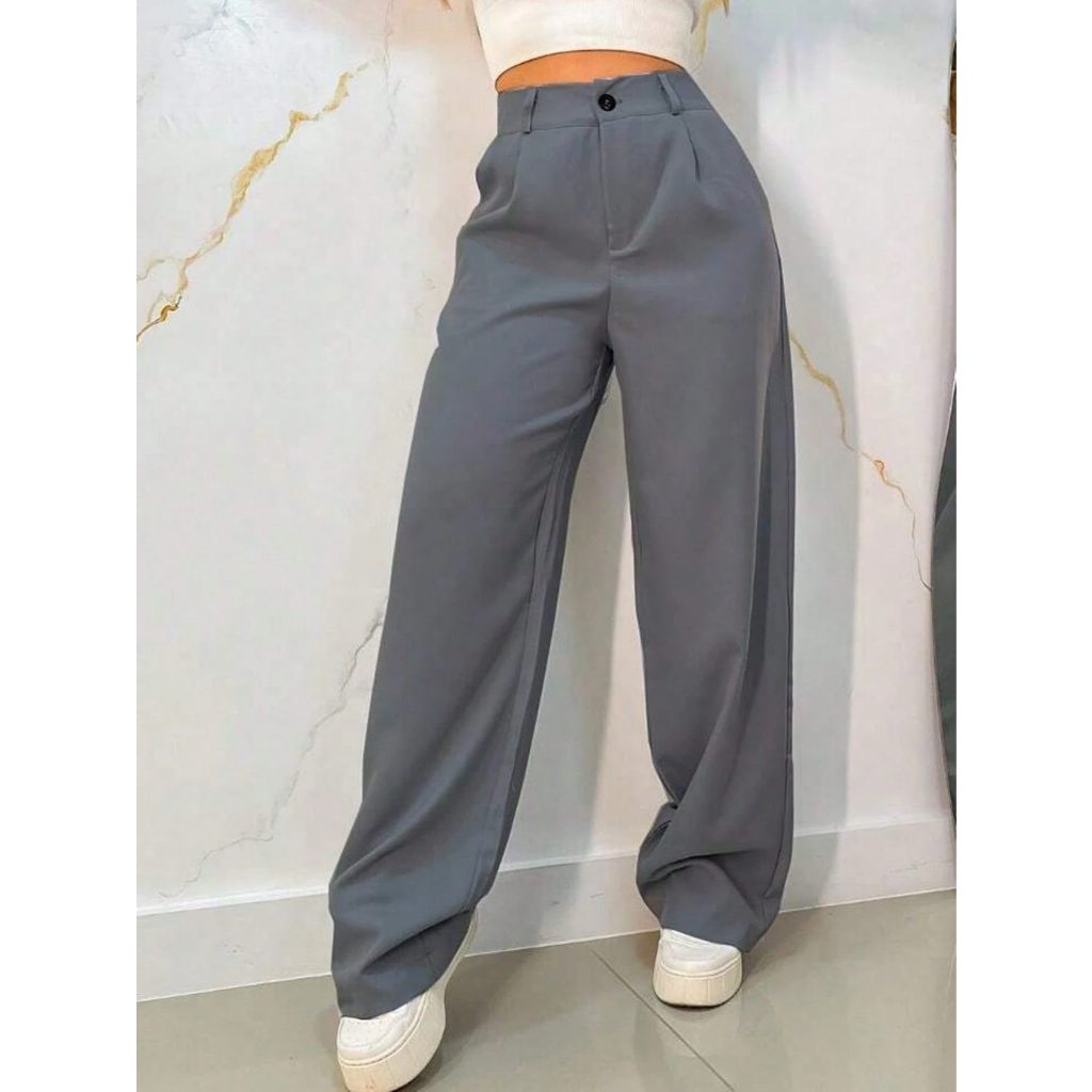Cal?a Pantalona Alfaiataria Wide Leg 1 Calça Pantalona Alfaiataria Wide Leg