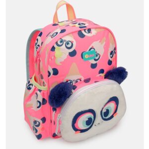 Mochila Infantil Panda Rosa Estampa Escolar