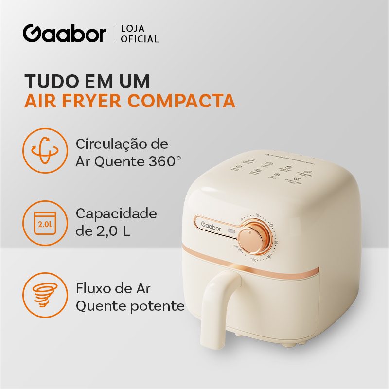 Air Fryer Gaabor 1,4L - 900W Timer 1 Air Fryer Gaabor 1,4L - 900W Timer