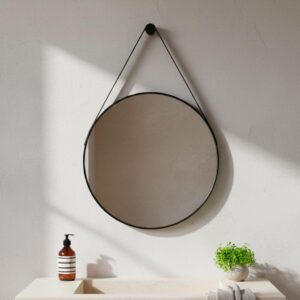 Espelho Redondo 60cm Suporte Parede Moderno