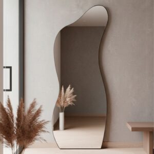 Espelho Grande Corpo Inteiro Couro Ecológico 170x70