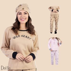 Pijama Plus Size Flanelado Estampado Longo