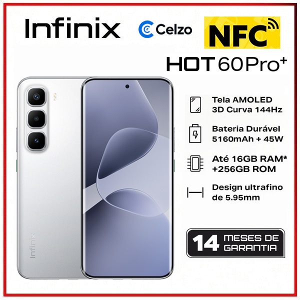 Infinix Hot 60 Pro+ NFC - Smartphone Prata Tit?nio 1 Infinix Hot 60 Pro+ NFC - Smartphone Prata Titânio