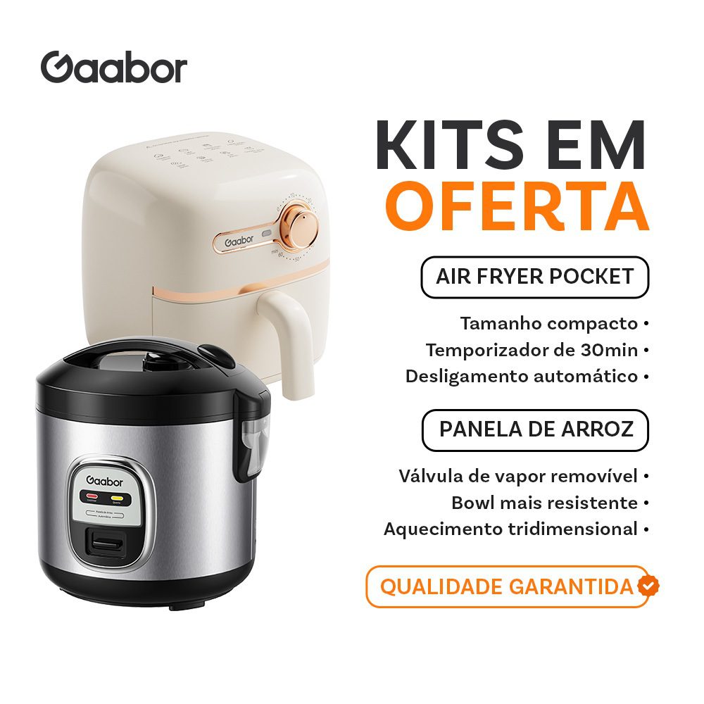 Air Fryer 1,4L + Panela Elétrica de Arroz