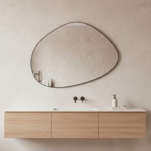 Espelho Decorativo Couro 44x64cm Nuvem