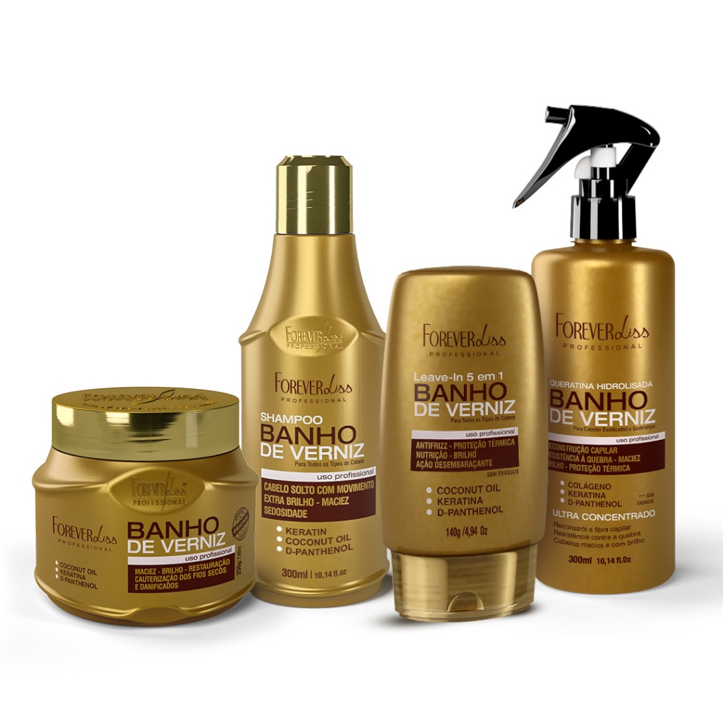 Kit Hidrata??o Forever Liss - Brilho e Nutri??o 1 Kit Hidratação Em Casa Banho De Verniz Forever Liss