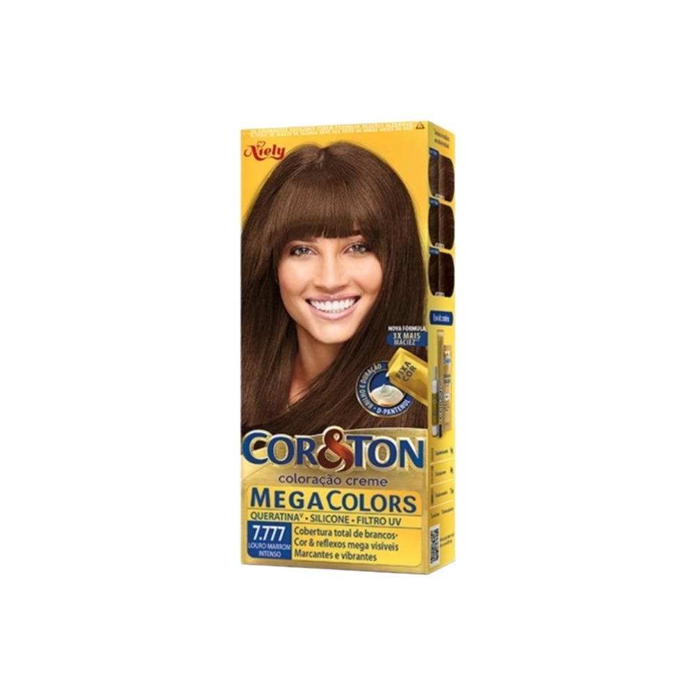 Tintura Cor & 1 Tintura Cor & Ton 7.777 Louro Marrom Intenso
