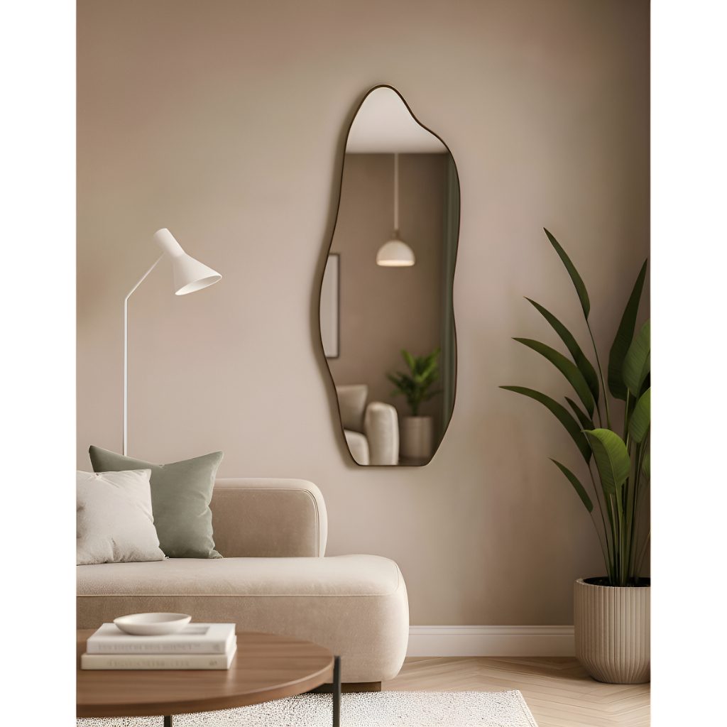 Espelho de Couro Decorativo Premium 90x40cm 1 Espelho de Couro Decorativo Premium 90x40cm
