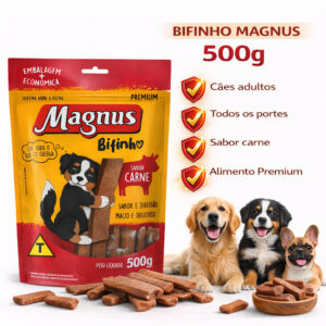 Bifinho Magnus Mastigáveis Para Cães Adulto Sabor Carne 500g