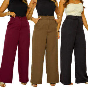 Calça Pantalona Alfaiataria Cintura Alta