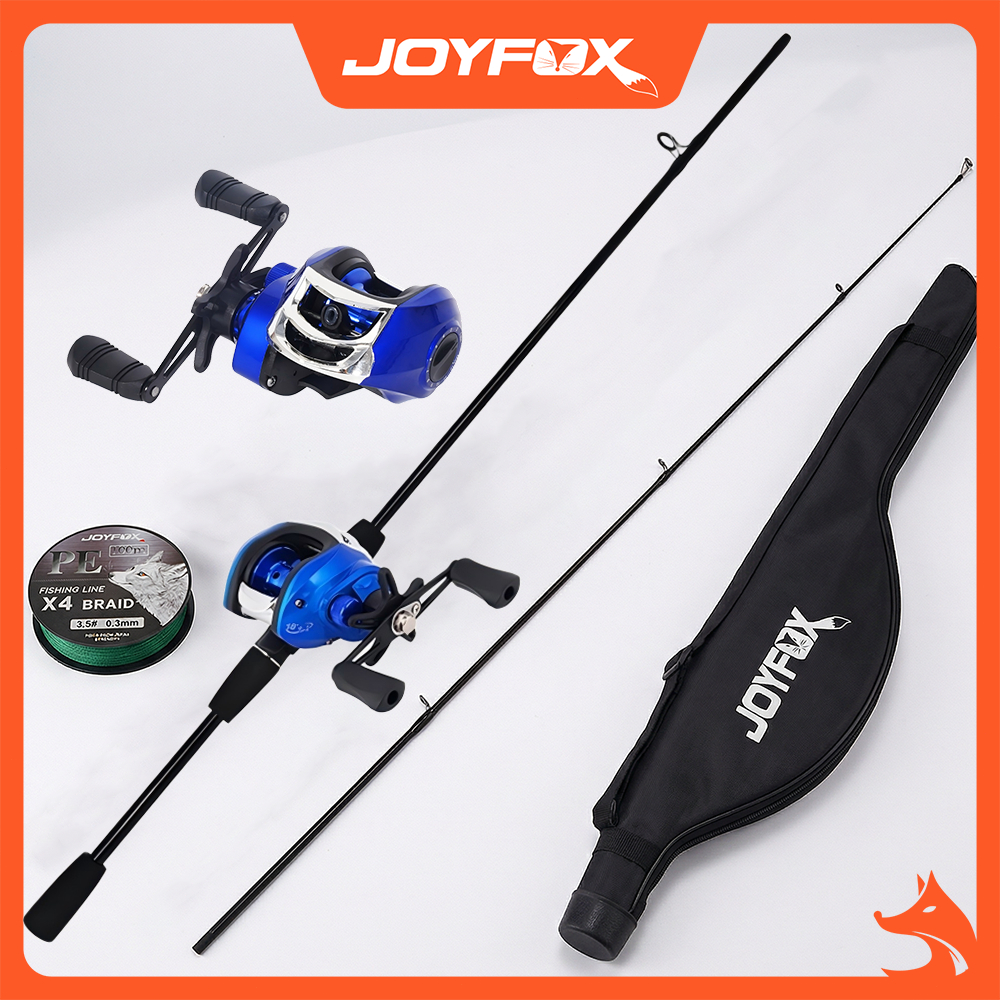 Kit Pesca Carretilha Joyfox 17+1 Rolamentos - Vara 1.68m 1 Kit Vara De Pesca Carretilha de Pesca Esquerda/Direito 17+1 Rolamentos JOYFOX