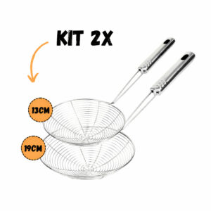 Escumadeiras Inox Fritura - Kit 2 (13cm/19cm)
