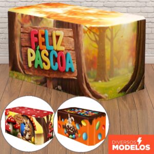 Capa de Mesa Decorativa Páscoa - Tecido Sublimado