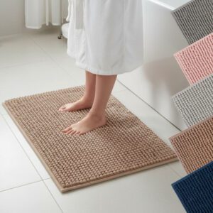 Tapete Chenille Bolinha Popcorn 38x58 cm Toque Macio e Design Moderno