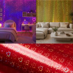Papel de Parede Rolo Adesivo Holográfico Vinil Adesivo Brilho Decoração Festa Casa Rosa 45cm x 10M