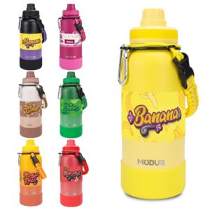 MODUS Garrafa Térmica De Água Isolada 1000ml De Aço Inox Com Alça e Base Emborrachada Anti Derrapante