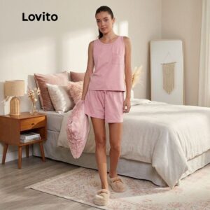 Pijama Feminino Curto Rosa Listrado